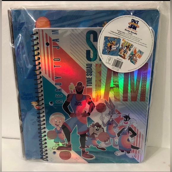 Space Jam binder bundle Space Jam basketball Tune Squad let’s Jam graphic blue - Picture 1 of 3